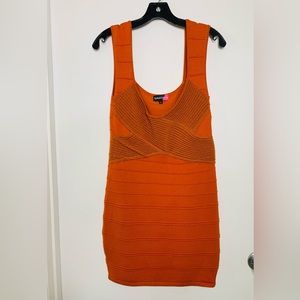 Hot Miami Styles Orange Bandage Dress Size L